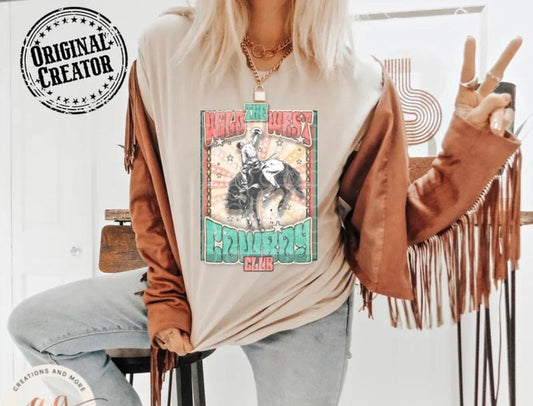 Western Retro T Shirt, The Wild West Cowboy Graphic Tee, Vintage Rodeo Country Style Shirt