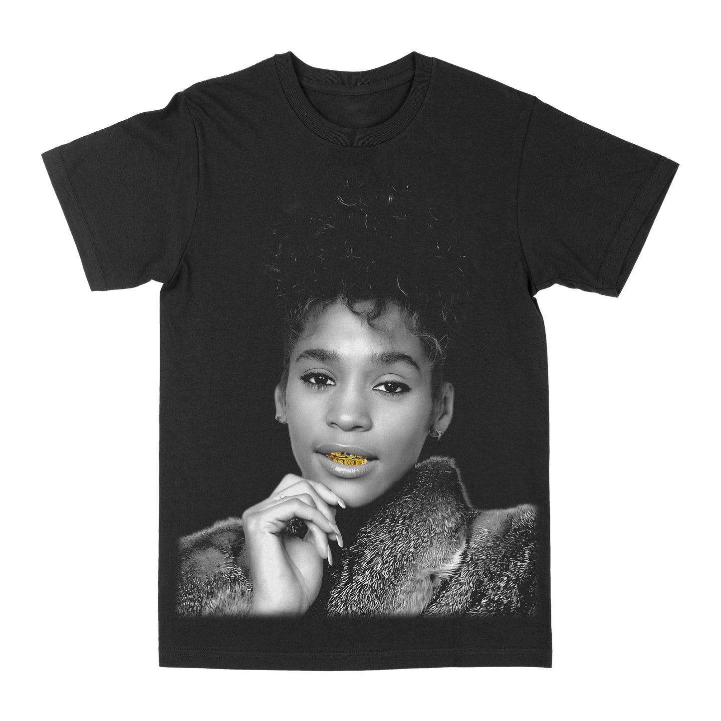 Whitney Houston "Gold Grill" Graphic Tee Style001