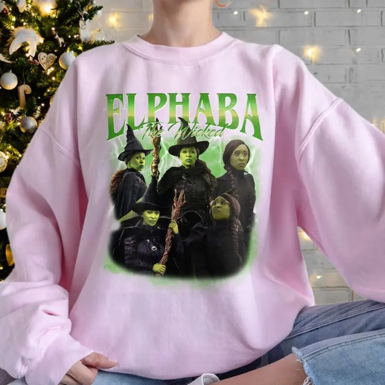 Wicked Elphaba Changed for Good Png, Wicked The Musical Movies Tee Png, BWitch Pink And Green Png