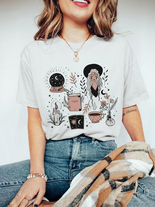 Witch Shirt Occult Halloween Shirt Pagan Witchy Things Astrology Dark Academia Tee Tarot Clothing Aesthetic Mystical Tshirt