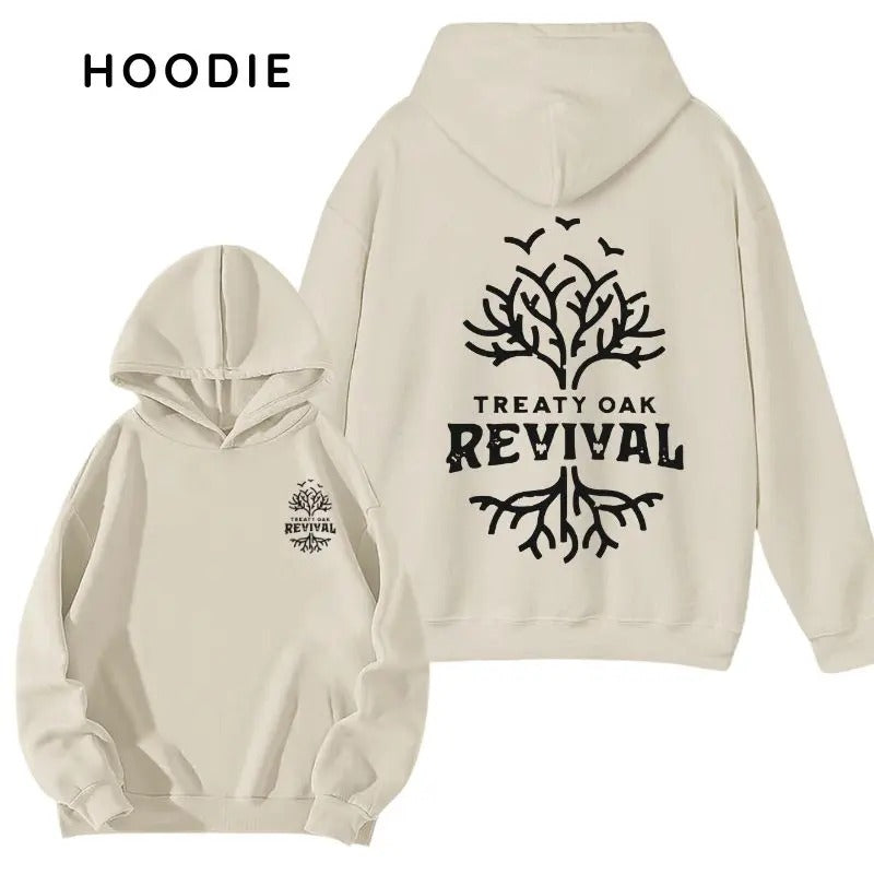 Treaty Oak Revival 2 Sided Hoodie/Sweatshirt/T-Shirt, For Men/Women - Unisex Style, 100% Cotton, Pullover unisex hoodie