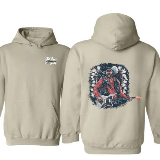 Vintage Hank Williams Jr X Old Row Outdoors 2 Sides Hoodie/Sweatshirt(No Hood)/T-Shirt, For Men/Women - Unisex Style, 100% Cotton, Pullover unisex hoodie