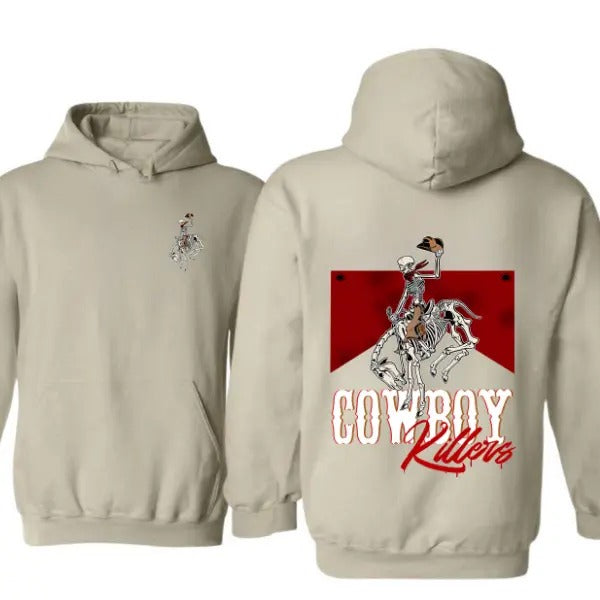 Vintage Western Cowboy 2 Sided Hoodie/Sweatshirt(No Hood)/T-Shirt, For Men/Women - Unisex Style, 100% Cotton, Pullover unisex hoodie
