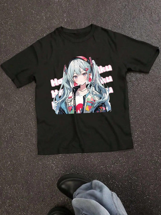 Women's   Graphic Print   Tee, Casual Fashion Short Sleeve T-shirt for Daily Wear, Ladies Summer Wear