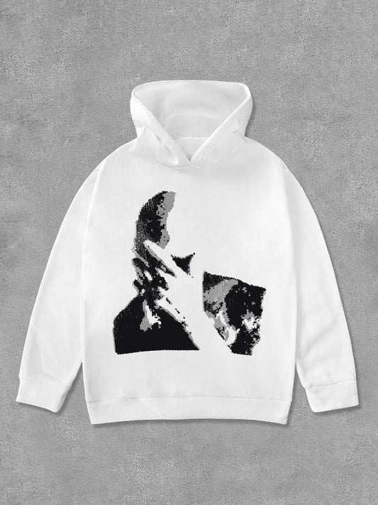 Women's Graphic Print Drop Shoulder Hoodie, Fashion Casual Long Sleeve Hooded Sweatshirt for Daily Holiday Outdoor Wear, Women Clothes for Fall & Winter