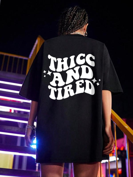 Women's Letter Print Round Neck Graphic Tee, Vintage Trendy Casual Drop Shoulder Short Sleeve T-shirt for Daily Wear, Ladies Summer Outfitstyle{n002}3