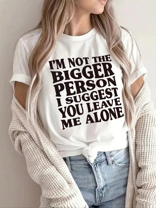 Women's Letter Print Round Neck Graphic Tee, Vintage Trendy Casual Short Sleeve T-shirt For Daily Wear, Ladies Summer Outfit