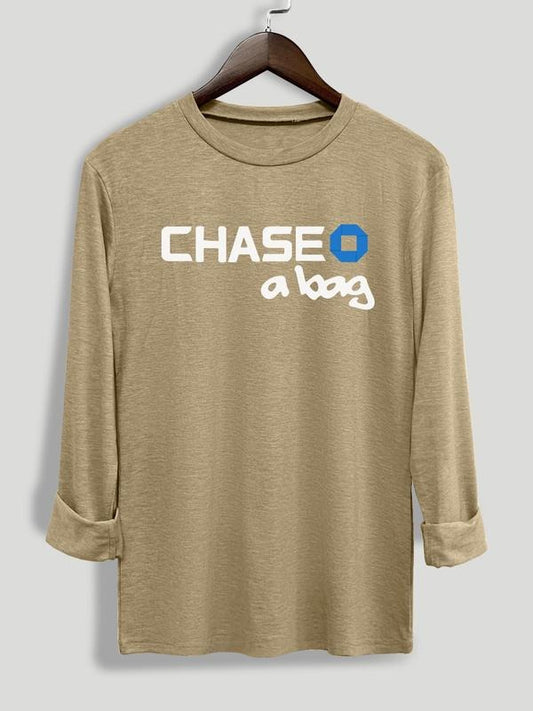 Women's Letter Print Round Neck Tee, Casual Long Sleeve Crew Neck T-Shirt for Fall & Winter, Women's Top for Daily Wearstyle{n002}7