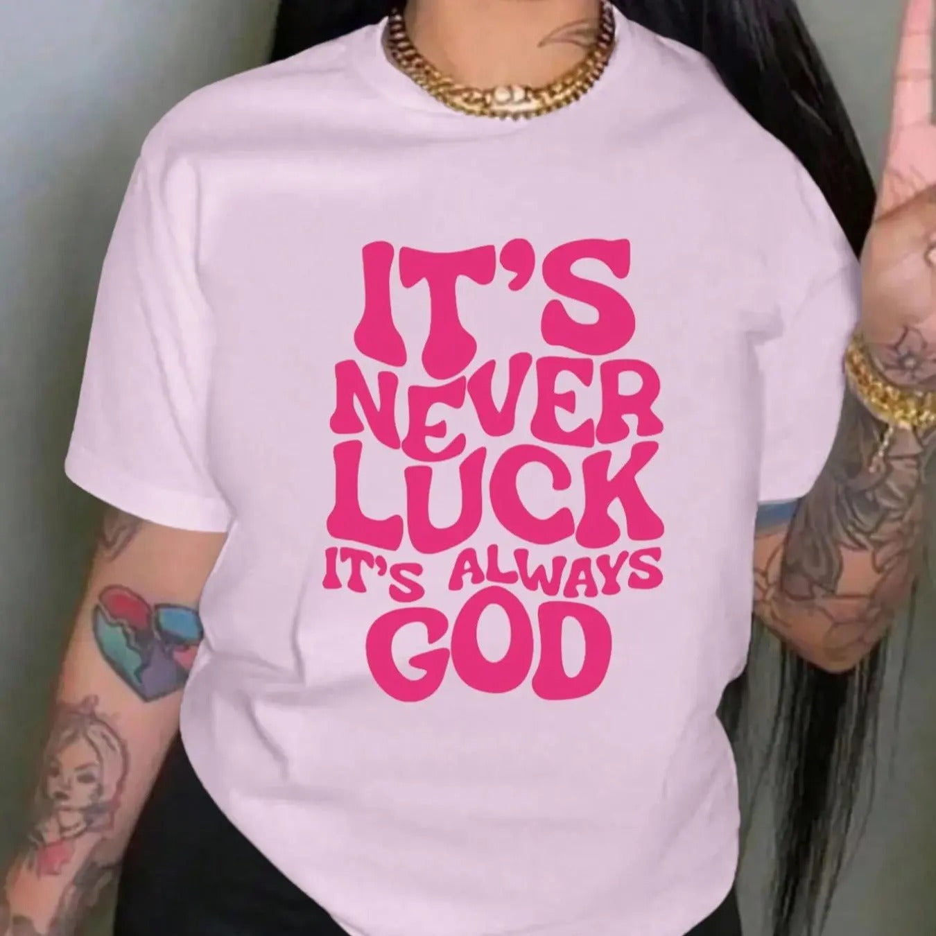 Women's Letter Print Round Neck Tee, Fashion Casual Drop Shoulder Half Sleeve T-shirt for Daily Wear, Ladies Summer Clothes