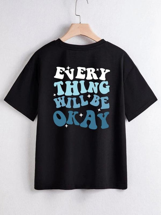 Women's Streetwear Letter Print Short Sleeve Crewneck Fitted T-shirt, Summer Clothes Women, Lady Casual Graphic Comfort Round Neck Tee for Summer, Women's Top for Daily Wear, Womenswear