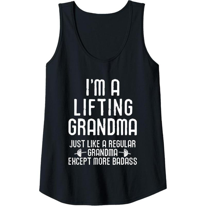 Womens Workout Motivational I'm A Lifting Grandma Funny Gym Tank Top Made in USA
