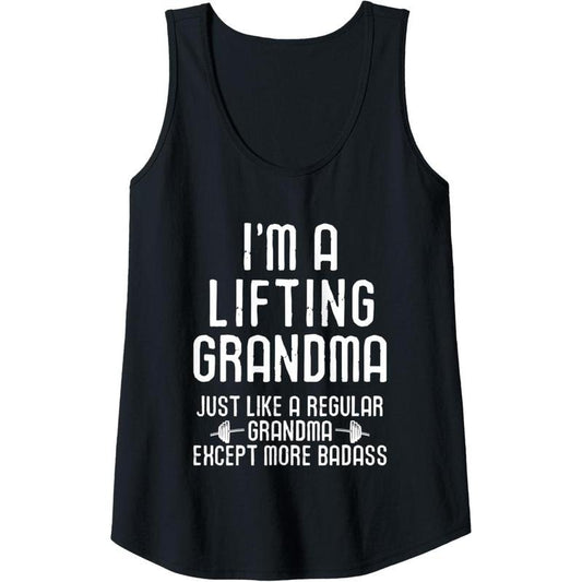 Womens Workout Motivational I'm A Lifting Grandma Funny Gym Tank Top Made in USA
