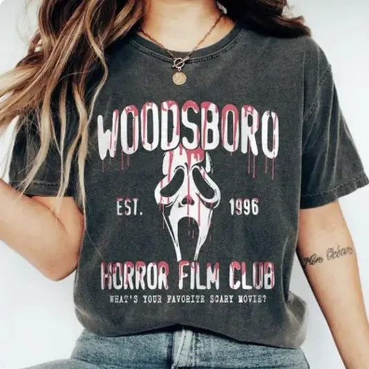 Wood Horror Scary Halloween Shirt, Spooky Season Shirt, Scream Ghost Shirt Vintage Halloween Tshirt, Horror Movie Shirt, Scream Scary Shirts, Horror Movie Tee, Merch, Halloween Party gift HG