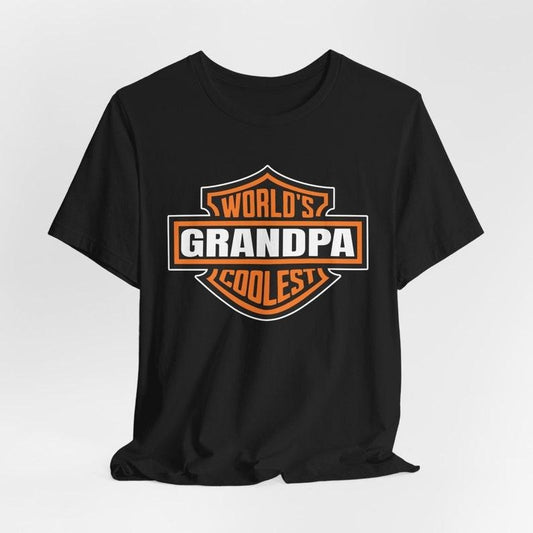 World's Coolest Grandpa Shirt New Grandpa Announcement Tee Motorcycle Grandpa Gift Funny Father's Day & Christmas Gift for Cool Grandpa Womenswear