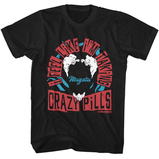Zoolander - Crazy Pills - American Classics - Black Solid Adult Short Sleeve T-Shirt
