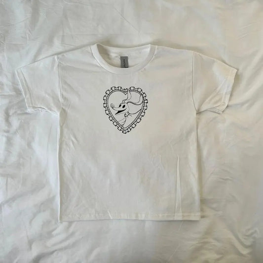 Zero Dog Baby Tee, Ghost dog, Pumpkin Nose Fraken, Halloween, Spooky Season, vintage, 90s, sally, Jack Skellington, Tim Burtonstyle{n002}3