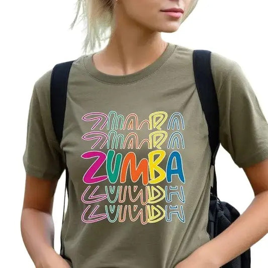 Zumba Tee - Unisex Short Sleeve T-Shirt with Colorful Saying Design, Comfortable Fit, Perfect for Fitness and Dance Activities Womenswear Summer Crewneck