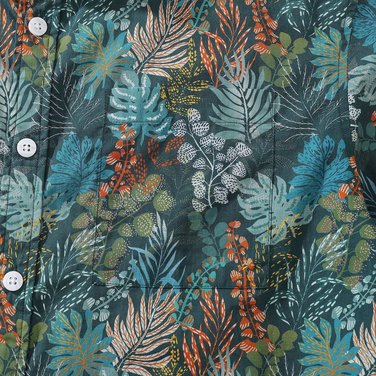 1930s Green Hawaiian Shirt For Men Tropical Emerald Leaves Aloha Shirt Short Sleeve Button Down Shirt