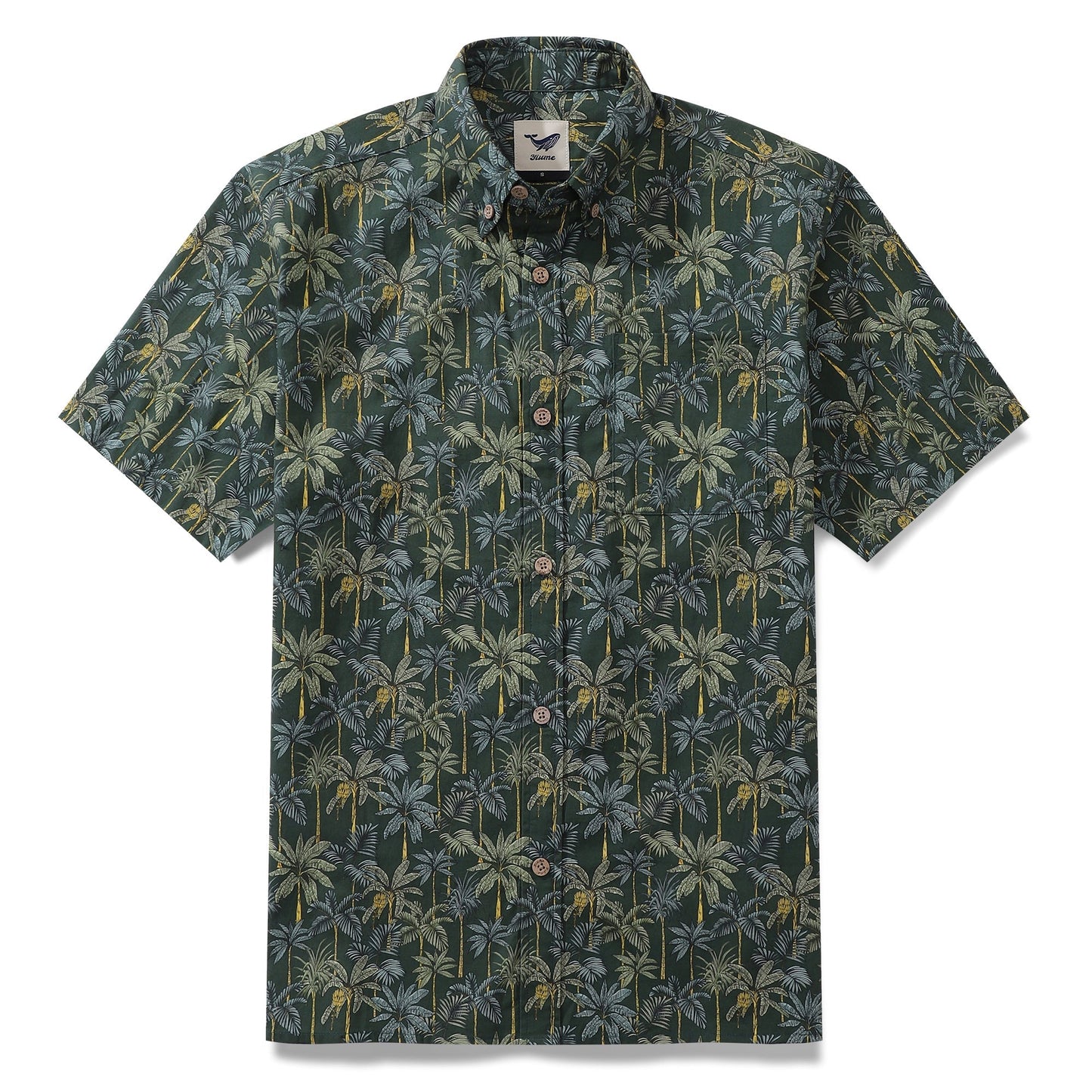 1950s Tropical Hawaiian Shirt For Men Rainforest Print Cotton Button Down Short Sleeve Shirt Tropical Rainforest