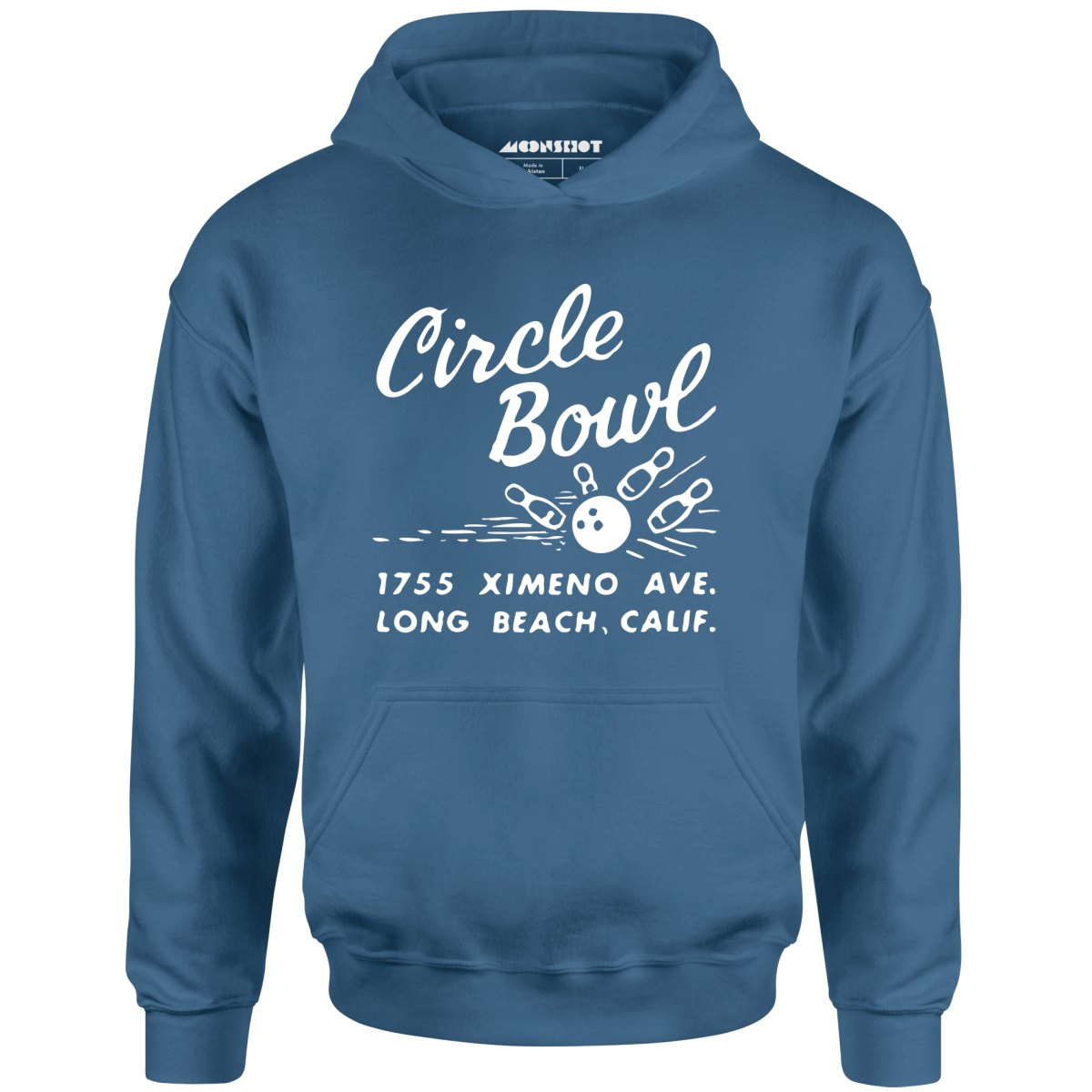 Circle Bowl - Long Beach, CA - Vintage Bowling Alley - Unisex Hoodie