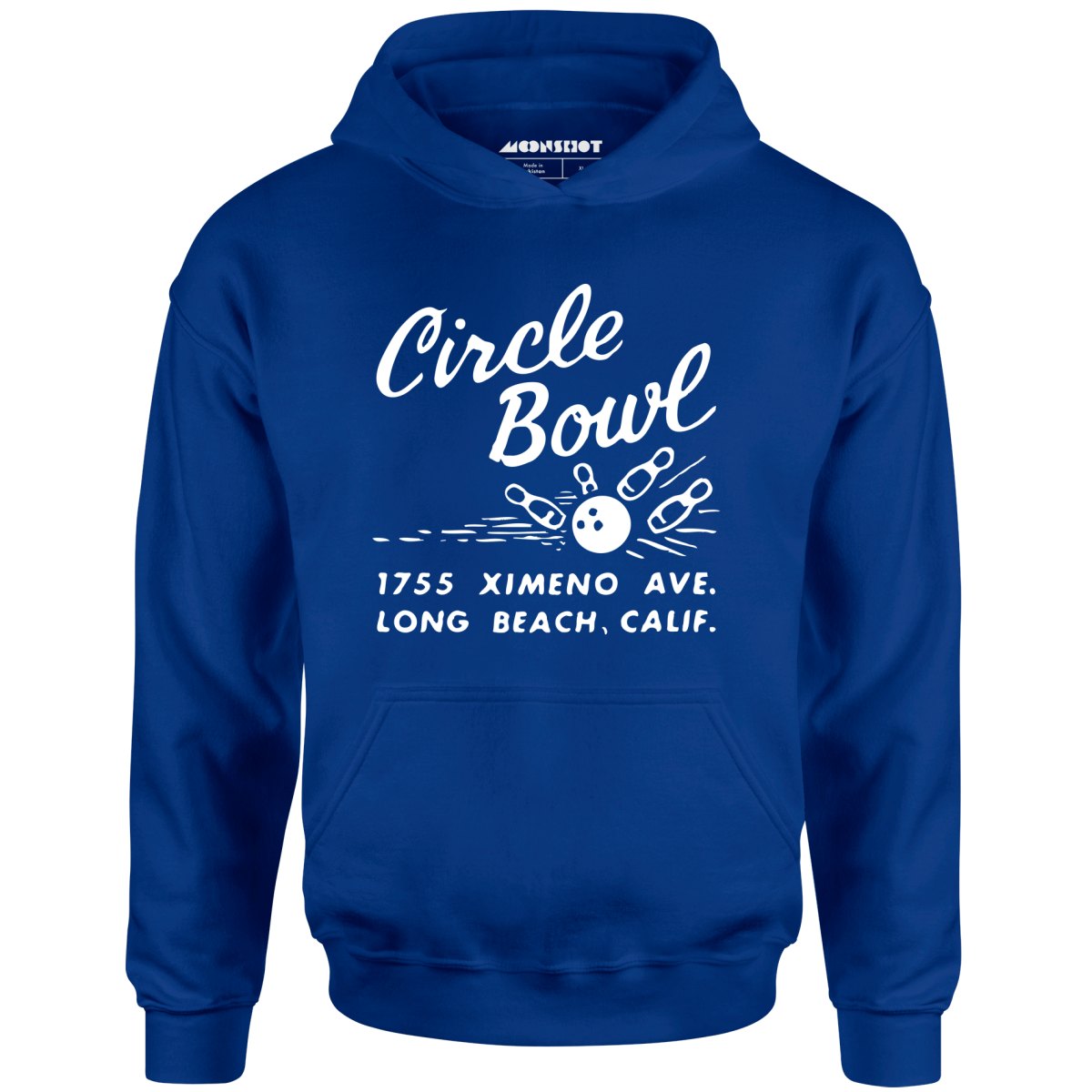 Circle Bowl - Long Beach, CA - Vintage Bowling Alley - Unisex Hoodie