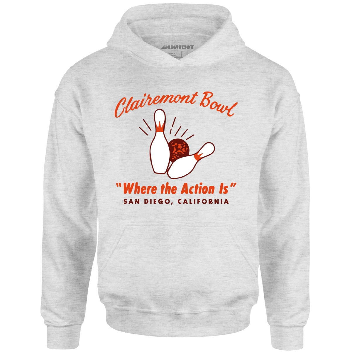 Clairemont Bowl - San Diego, CA - Vintage Bowling Alley - Unisex Hoodie
