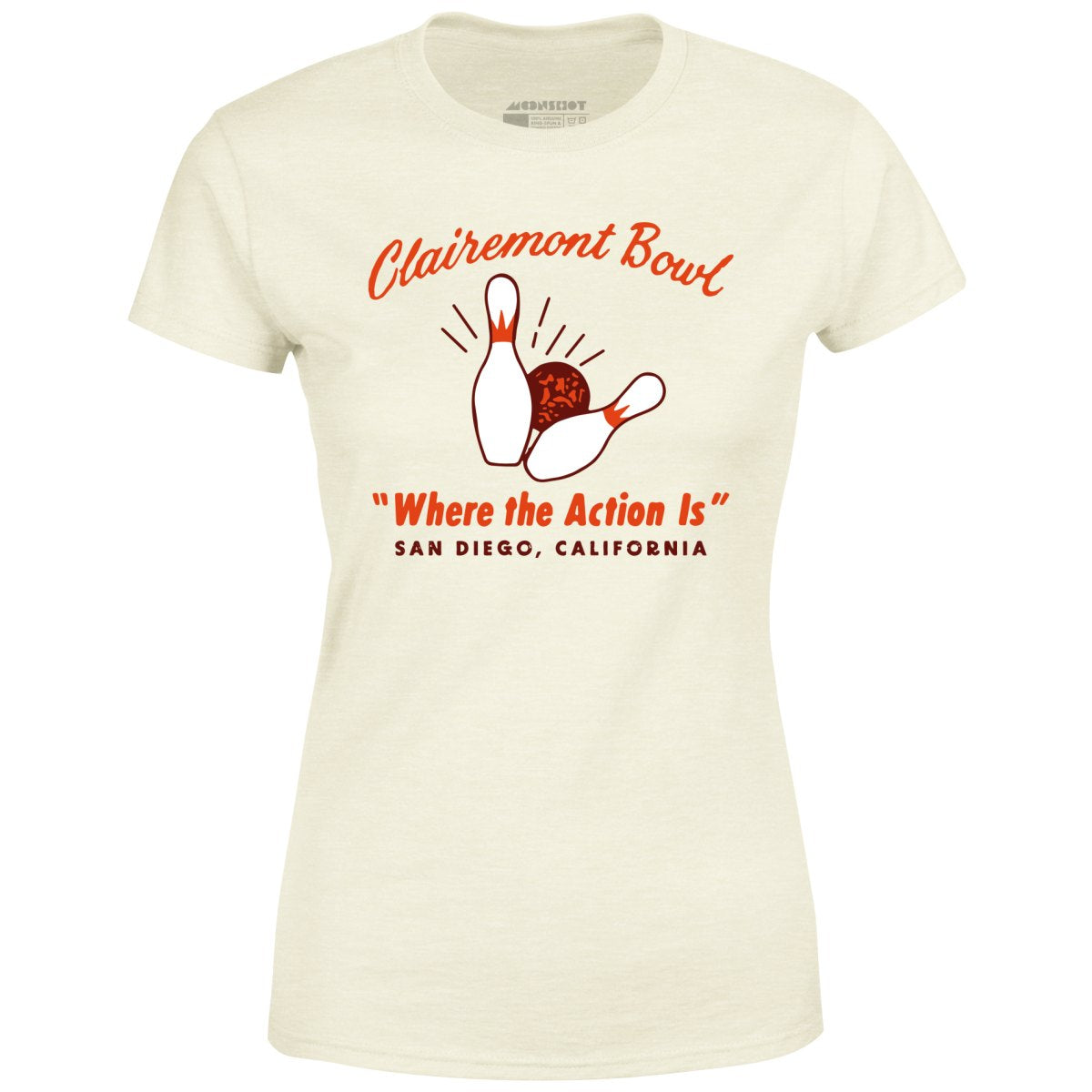 Clairemont Bowl - San Diego, CA - Vintage Bowling Alley - Women's T-Shirt