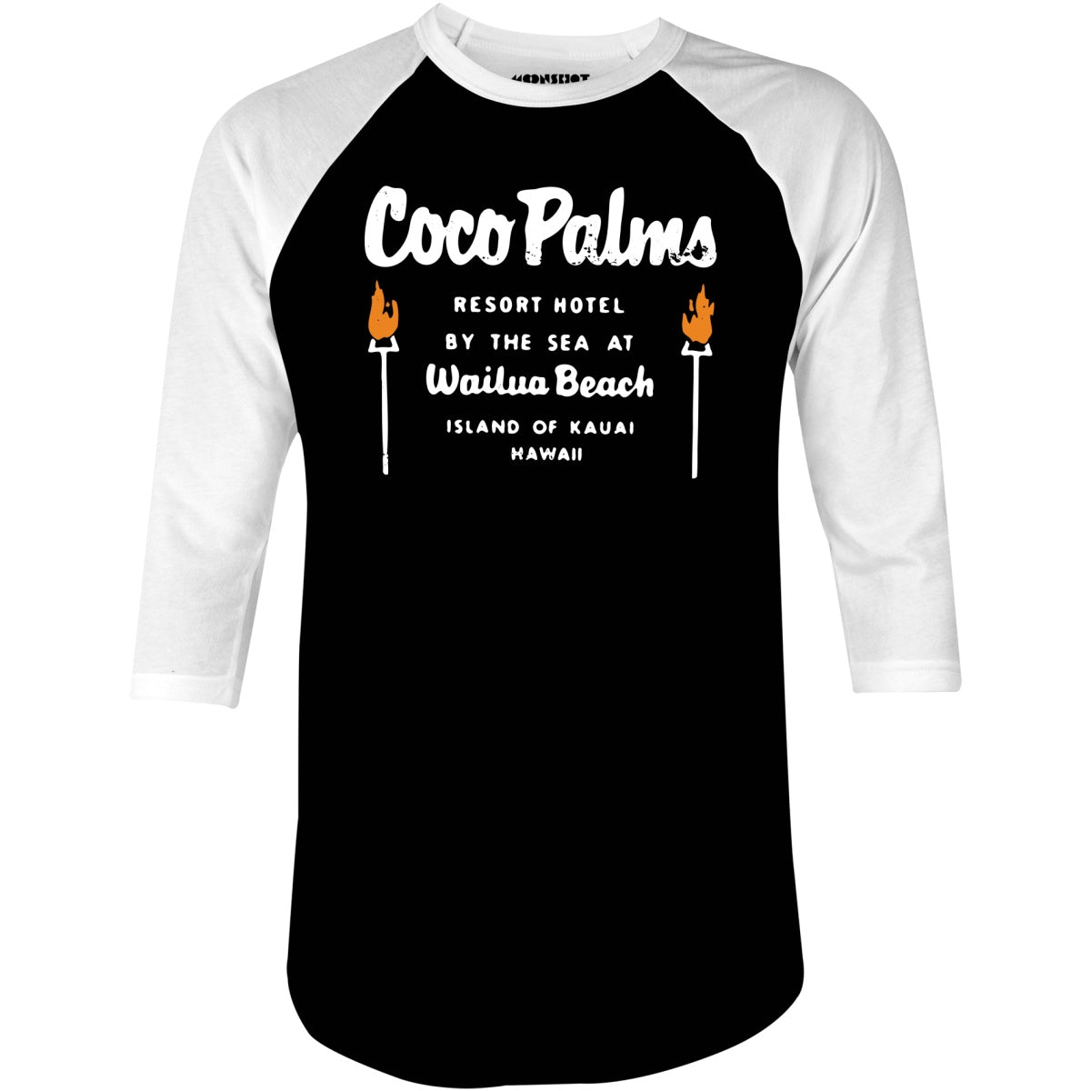 Coco Palms - Hawaii - Vintage Tiki Bar - 3/4 Sleeve Raglan T-Shirt