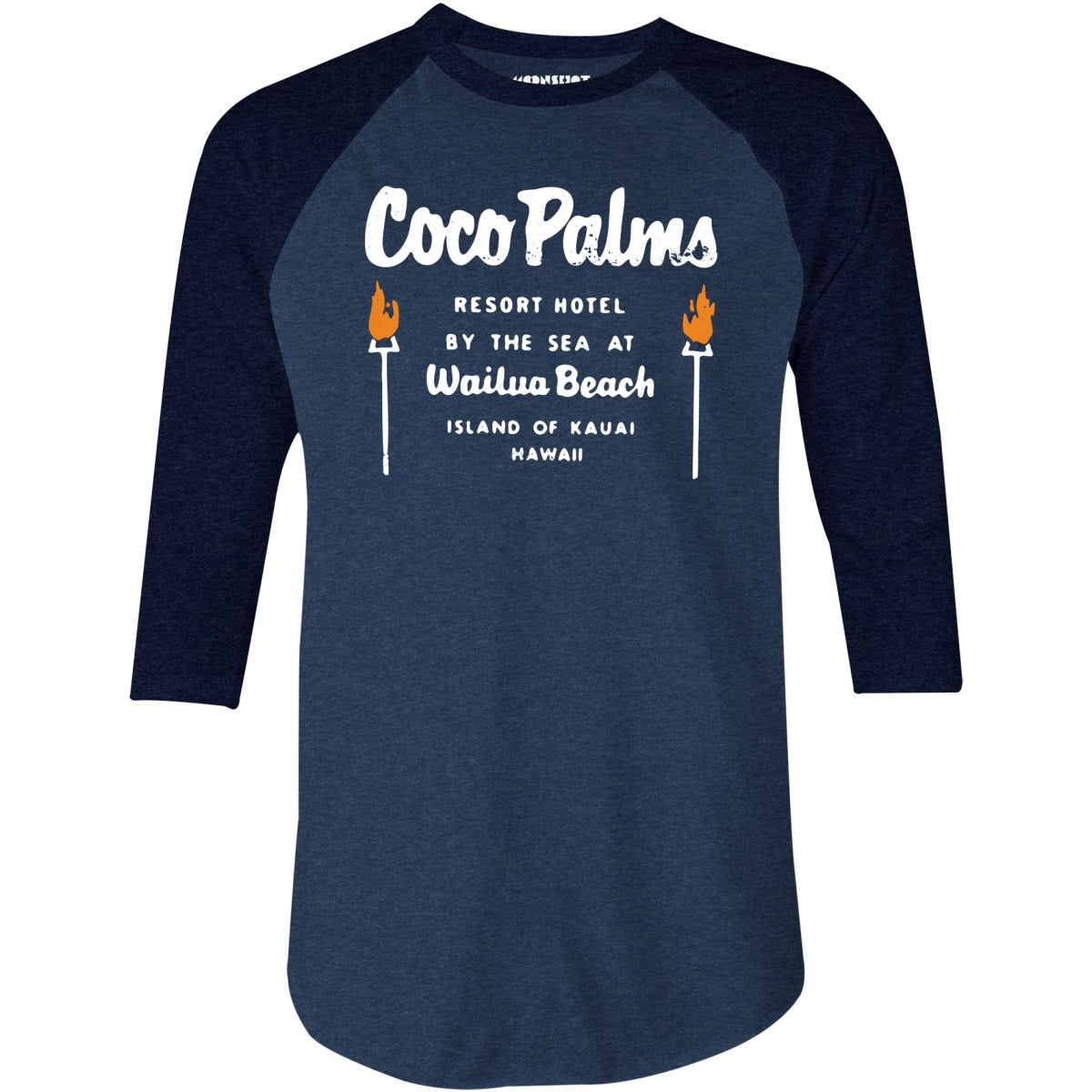 Coco Palms - Hawaii - Vintage Tiki Bar - 3/4 Sleeve Raglan T-Shirt