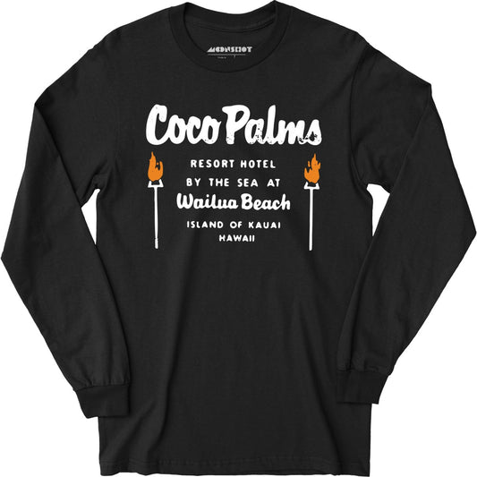 Coco Palms - Hawaii - Vintage Tiki Bar - Long Sleeve T-Shirt