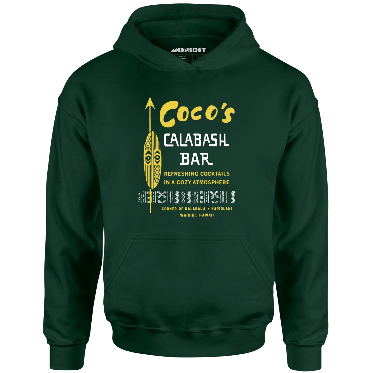 Coco's Calabash Bar - Waikiki, HI - Vintage Tiki Bar - Unisex Hoodie