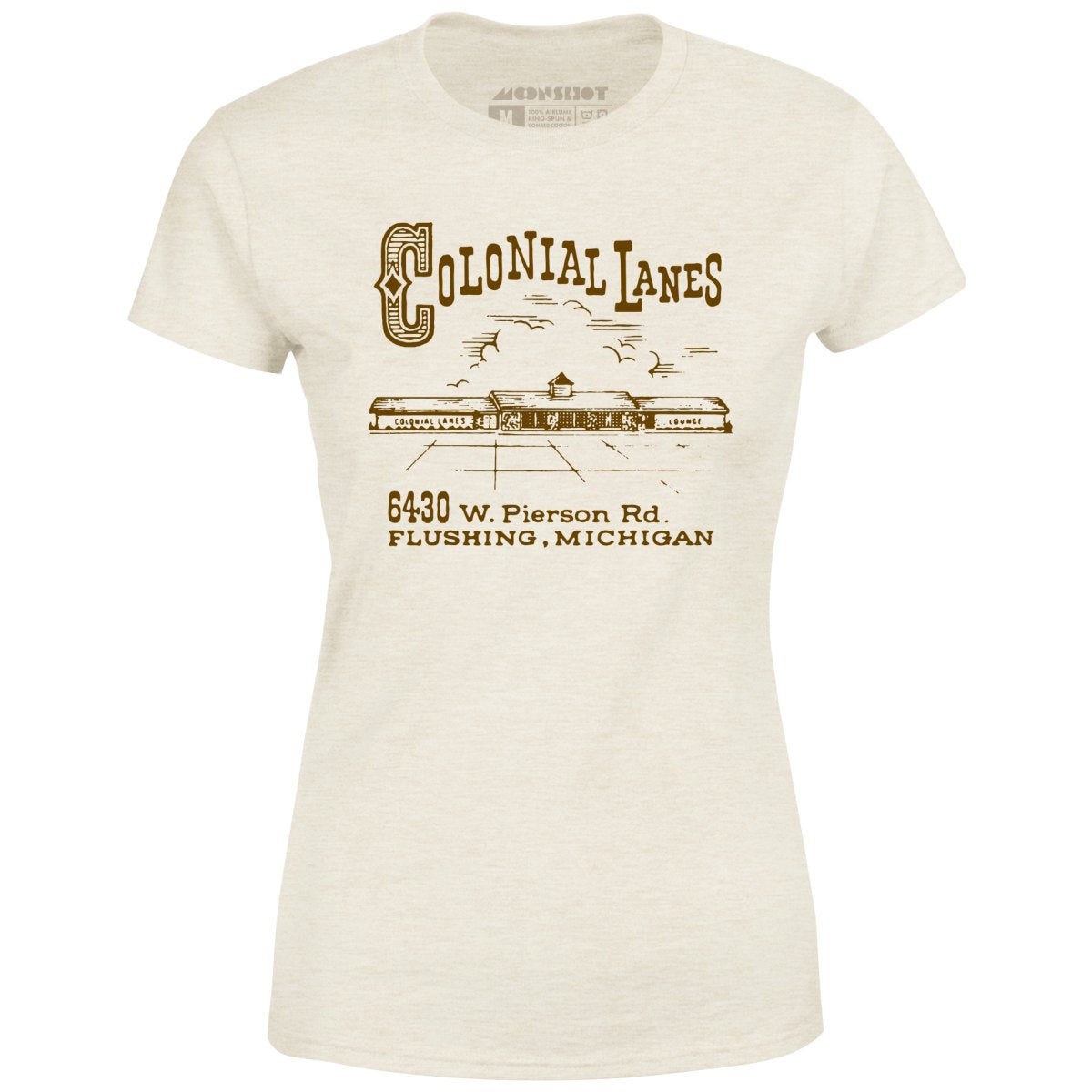 Colonial Lanes - Flushing, MI - Vintage Bowling Alley - Women's T-Shirt