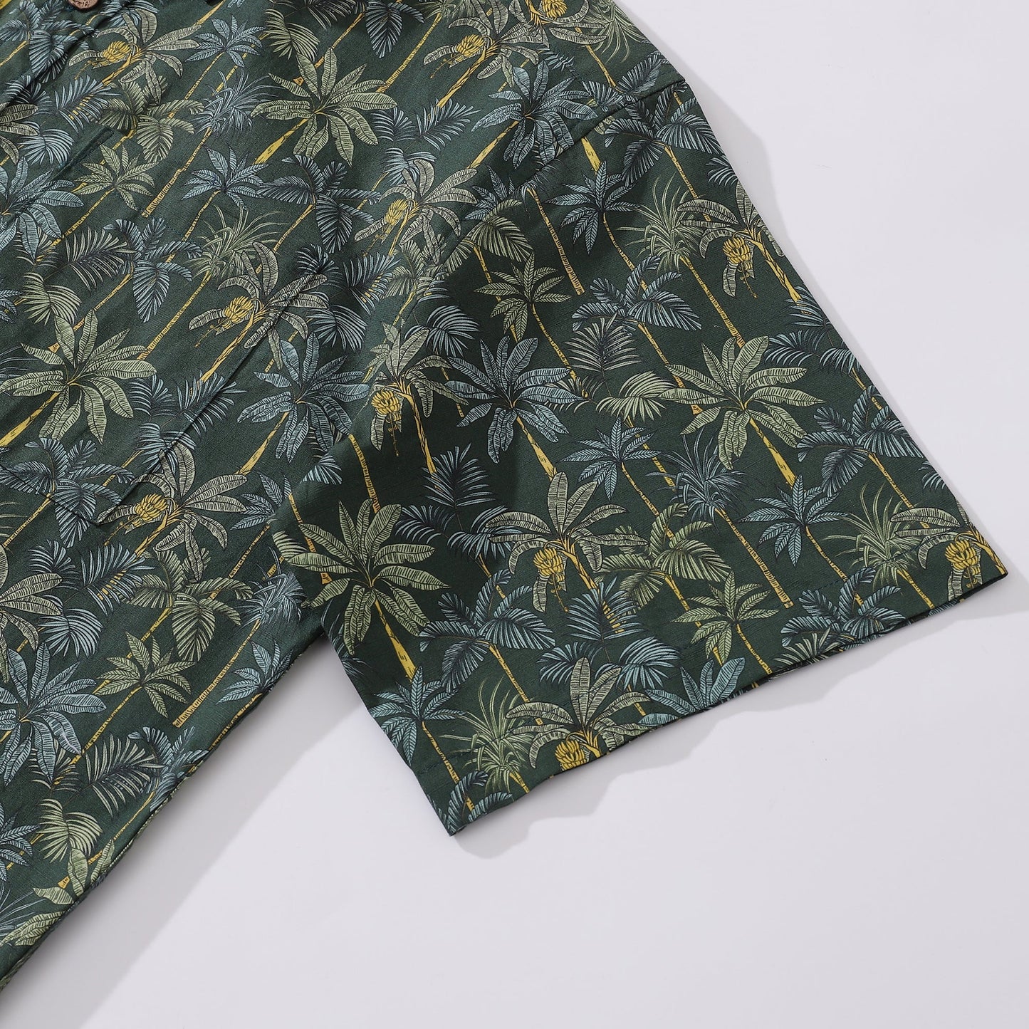 1950s Tropical Hawaiian Shirt For Men Rainforest Print Cotton Button Down Short Sleeve Shirt Tropical Rainforest
