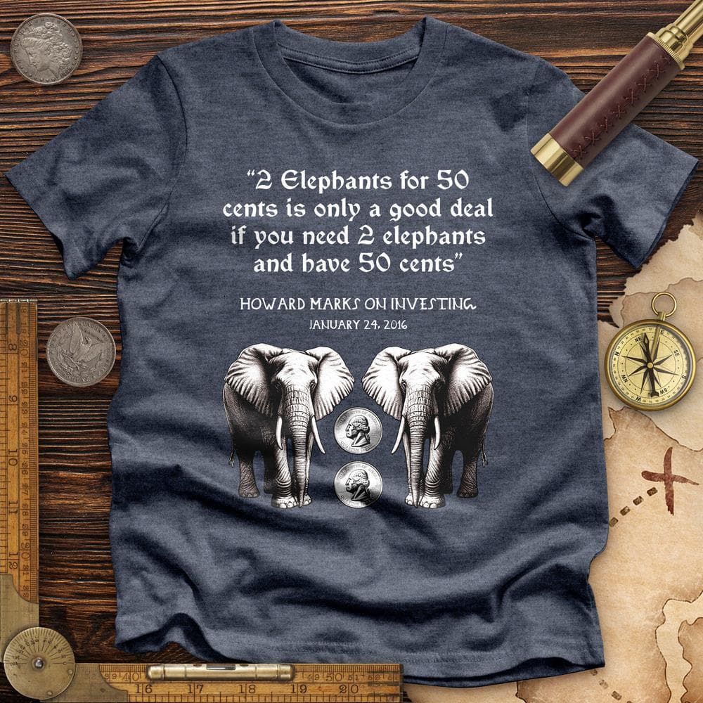 2 Elephants for 50 Cents Premium Quality Tee