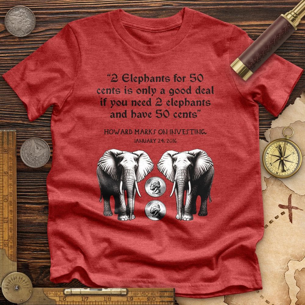 2 Elephants for 50 Cents Premium Quality Tee