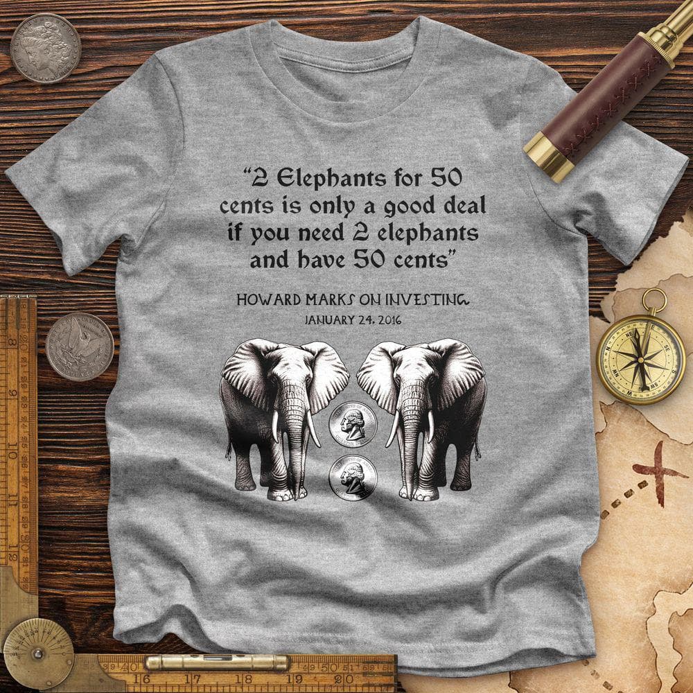 2 Elephants for 50 Cents Premium Quality Tee