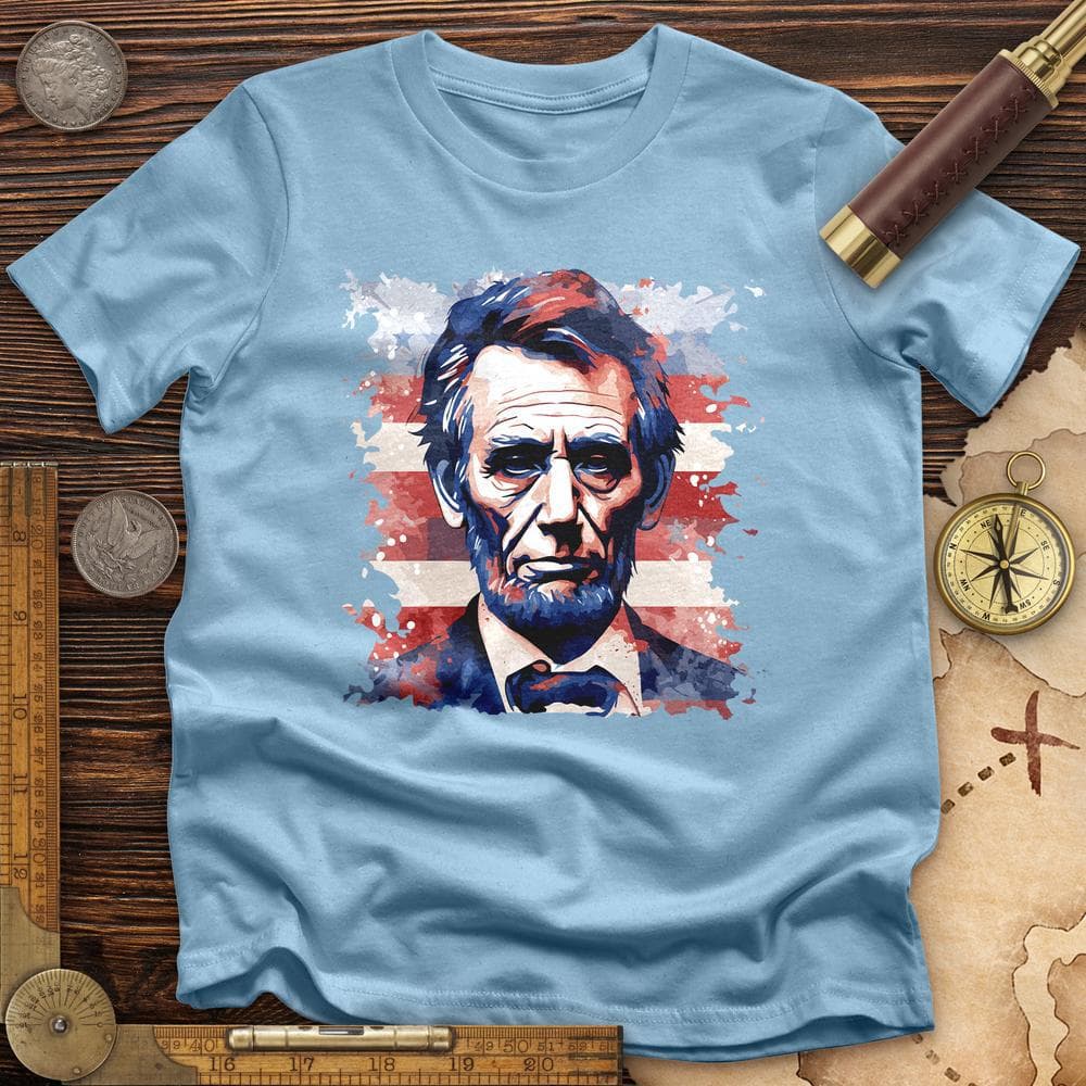 Abe Lincoln American Flag Art T-Shirt