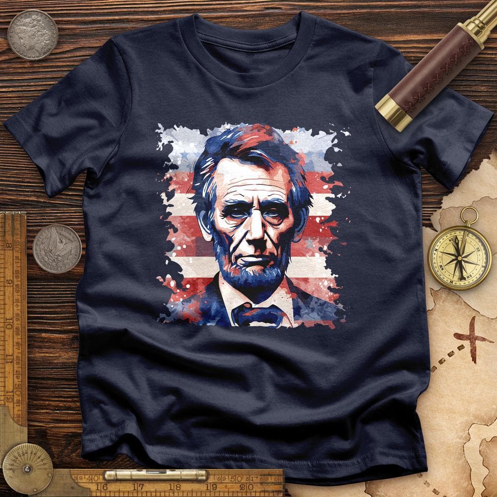 Abe Lincoln American Flag Art T-Shirt