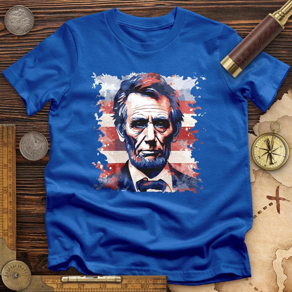 Abe Lincoln American Flag Art T-Shirt