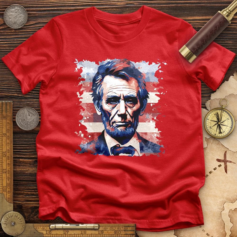 Abe Lincoln American Flag Art T-Shirt