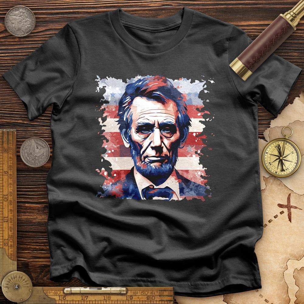 Abe Lincoln American Flag Art T-Shirt