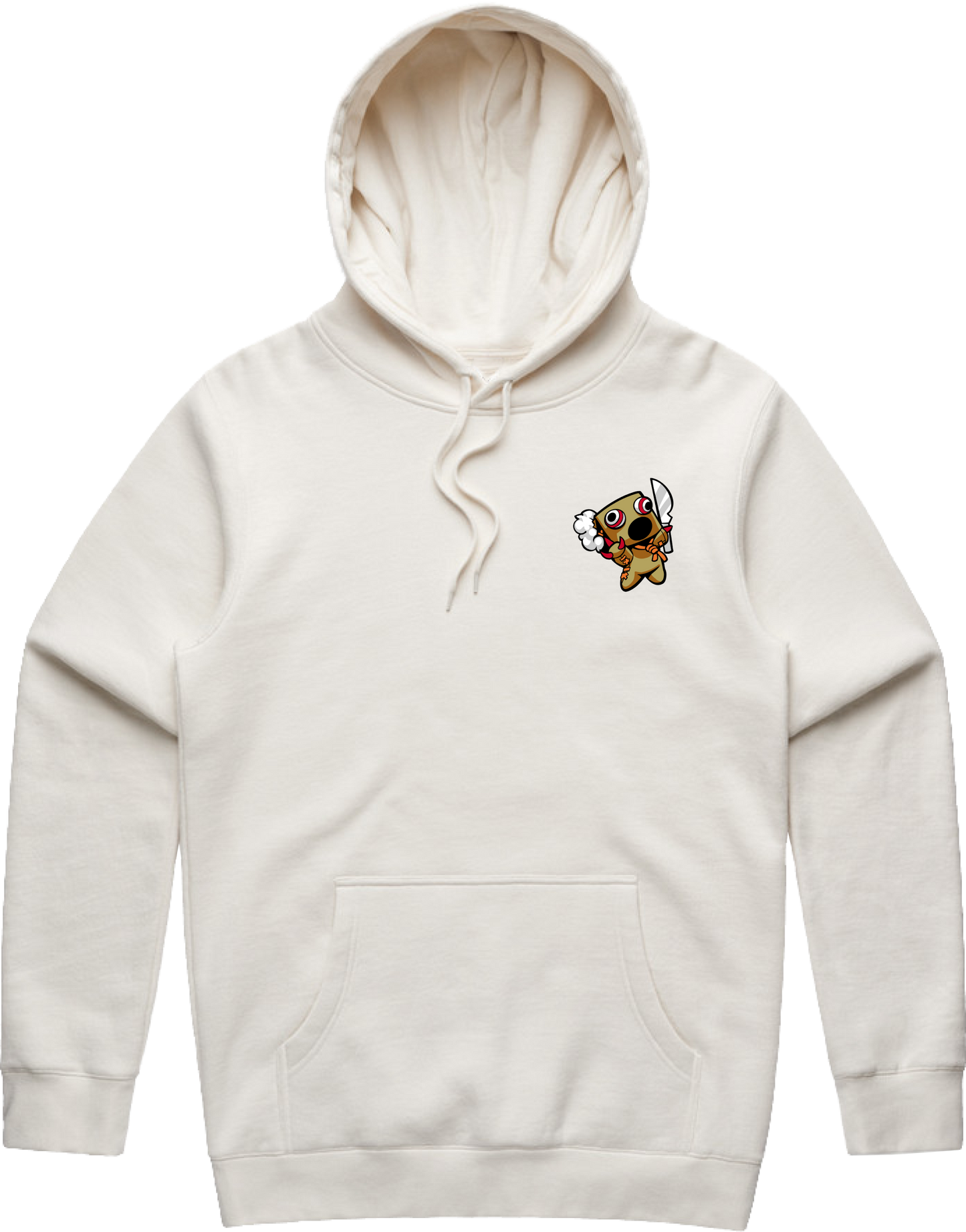 GUILTY GEAR - 'Mini Faust' Small Logo Embroidered Pullover Hoodie - Natural