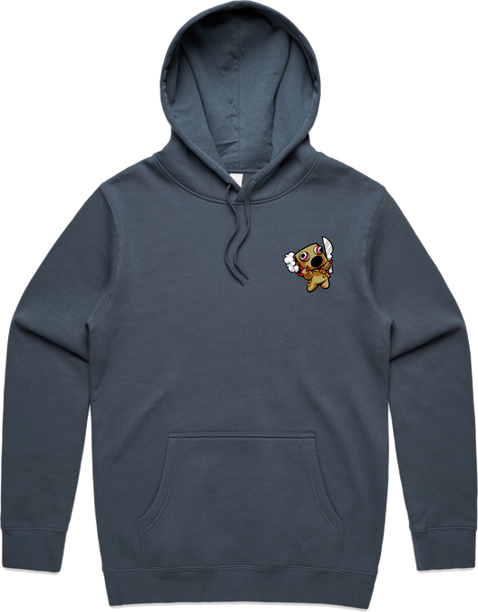 GUILTY GEAR - 'Mini Faust' Small Logo Embroidered Pullover Hoodie - Petrol Blue