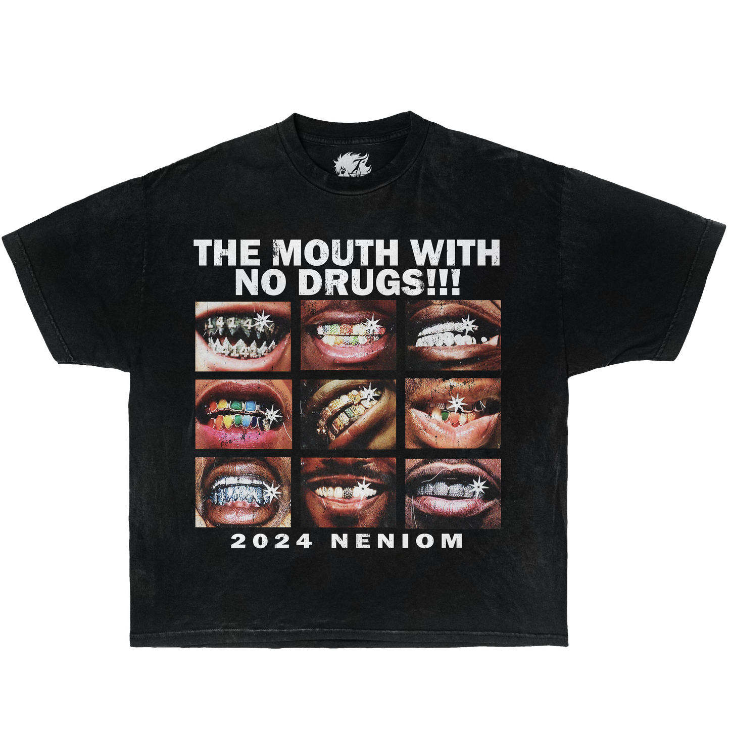 No Drugs Mouth Vintage Boxy Shirt Streetwear Y2K