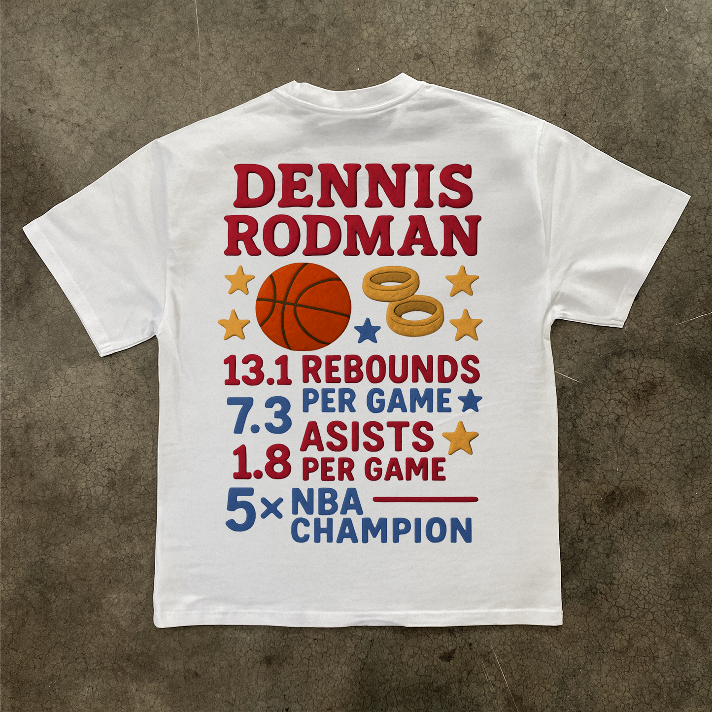 CLAY RODMAN HEAVYWEIGHT WHITE T-SHIRT