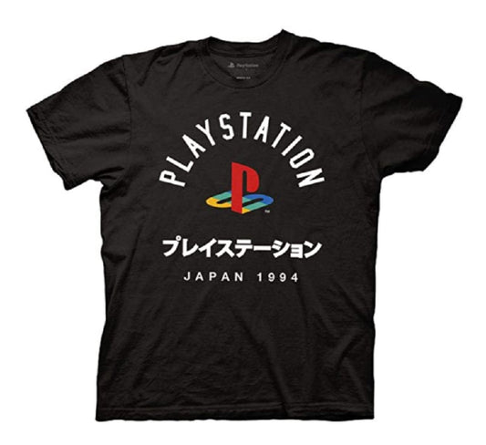 Playstation Logo Japan 1994 Light With Kanji Gamer Adult T-Shirt