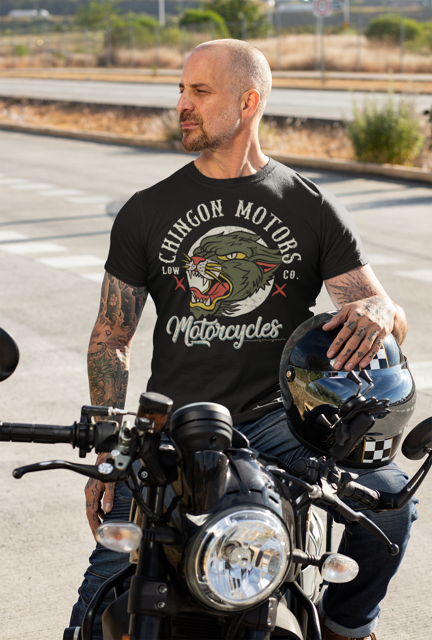 Chingon Motors Vintage T-Shirt ( Back Print)
