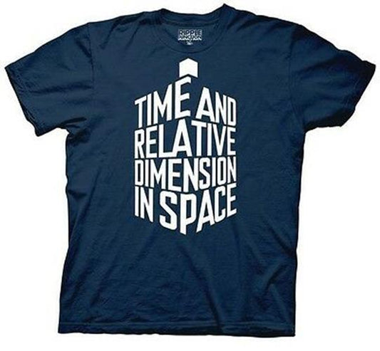 Doctor Who Dr. Who Tardis In Words Logo Time Dimension Adult T-Shirt