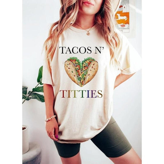 tacos and titties shirt | funny lesbian shirt | lesbian taco shirt | lesbian bride | lesbian wedding | queer taco | bisexual | bachelorette  T-shirt, sweater and Hoodie