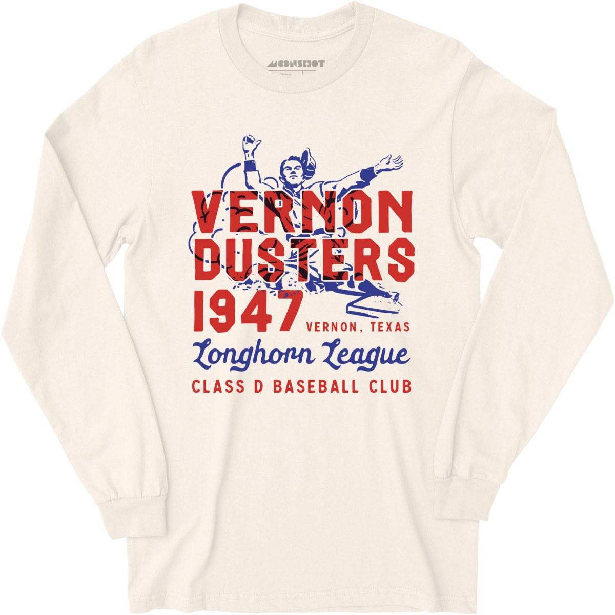 Vernon Dusters - Texas - Vintage Defunct Baseball Teams - Long Sleeve T-Shirt